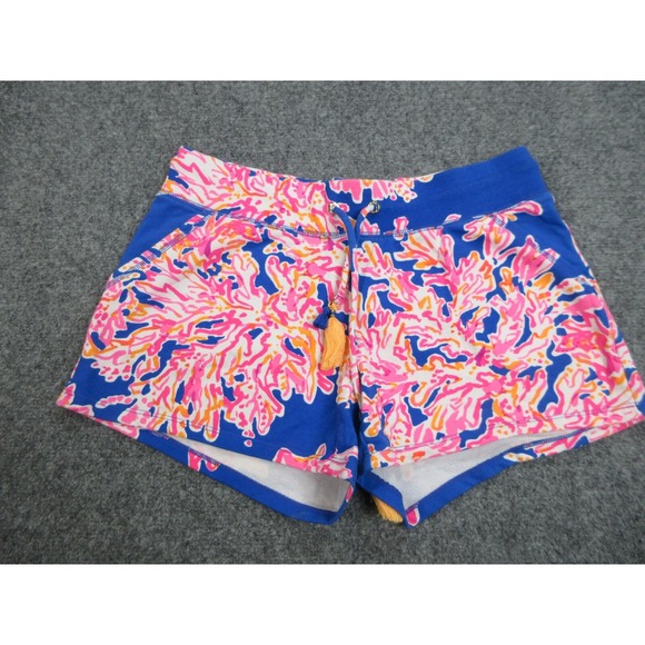 Lilly Pulitzer Pants - Lilly Pulitzer Yasmin Shorts Womens Small Brilliant Blue Its Electric Drawstring